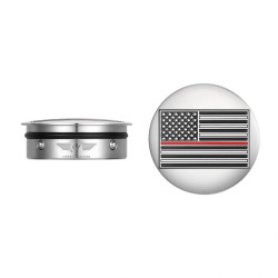 PartzBiz HD FD73-AFRL-SS - Figurati Swing Arm Cover Kit คู่เหล็ก Red Line USA Flag Harley Touring 65-23 PartzBiz HD FD73-AFRL-SS - Figurati Swing Arm Cover Kit คู่เหล็ก Red Line USA Flag Harley Touring 65-23