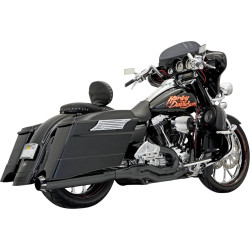 PartzBiz HD FLH-777B - Bassani Black Road Rage II 2 เข้า 1 B1 ระบบท่อไอเสีย Power Harley Touring