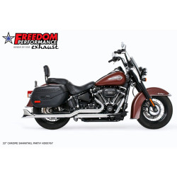 PartzBiz HD HD00767 - ท่อ Freedom Performance Chrome ท่อไอเสีย Sharktail 33‚” Dual Softail Harley ‚'18+