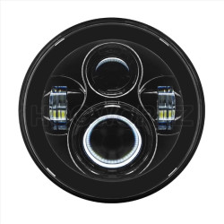 PartzBiz HD HW195002 - Hogworkz 7” Round Blackout Daymaker LED Headlamp Headlight Harley Touring 2014+