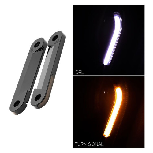 PartzBiz HD: 3487587-Hogworkz LED Billet Fork DRL Turn Signals Lights Chrome CNC Harley Touring 1994+ PartzBiz HD: 3487587-Hogworkz LED Billet Fork DRL Turn Signals Lights Chrome CNC Harley Touring 1994+