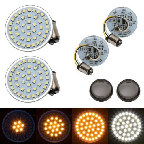 PartzBiz HD: 3487544-Hogworkz Sequentialz LED Front 2” Turn Signals Lights 1157 Bullet Lens Harley HD