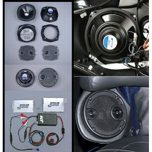 PartzBiz HD: 3467377-JM Performance Series 400w 7.25” 5.25” Speaker Front Rear Kit Harley Ultra 06-13