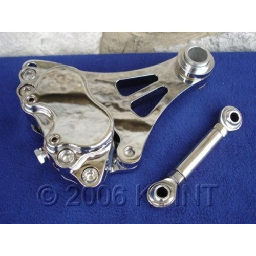 PartzBiz HD: 3448322-Chrome Left Front Brake Caliper Kit Harley Bobber Chopper DNA Paughco Springer