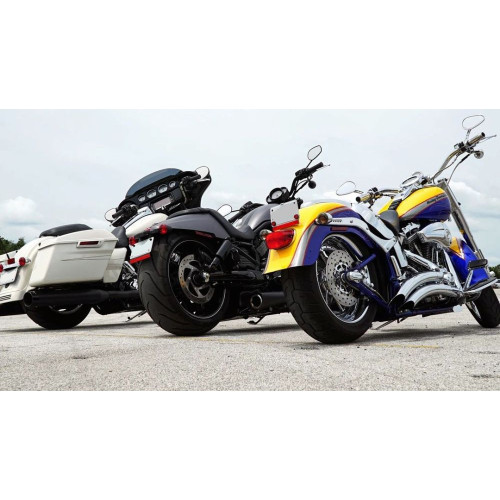 PartzBiz HD: 3472157-Arnott Chrome Air Ride Adjustable Shocks Suspension Kit 2001-17 Harley Softail
