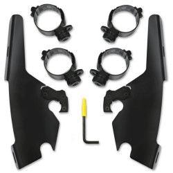 PartzBiz HD MEK1952 - Memphis Shades Fairing Black Trigger-Lock Mount Harley Softail No OEM Lightbar