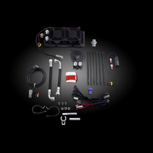 PartzBiz HD: 3490135-UltraCool Oil Cooler Kit Black 220 CFM Plug-and-Play Harley Touring FLTRX 17+ PartzBiz HD: 3490135-UltraCool Oil Cooler Kit Black 220 CFM Plug-and-Play Harley Touring FLTRX 17+