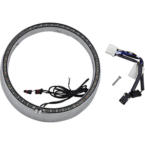 PartzBiz HD: -Custom Dynamics ProBeam Sequential Turn Signal Chrome Ring Trim Harley FL 96-05 PB-7TR-SEQ-3C electra road street glide king best for buy davidson flh flt amber light indicator built in plug n play 2001-2307 2001-2308 2001-2309 2001-2310 2001-2311 2001-23