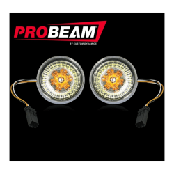 PartzBiz HD PB-BB-AW-JAEBS - Black ProBeam CVO Bullet Bezel Dynamic Ringz LED Turn Signals w/Smoked Lens