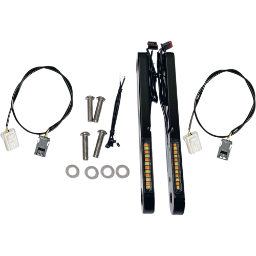 PartzBiz HD: -Custom Dynamics Black ProBEAM Dynamic Strips V2 Front Turn Signals Harley Touring 96-Up