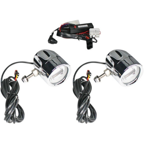 PartzBiz HD: -Custom Dynamics ProBeam Chrome LED Halo Fog Lamps Harley Touring FLH/T 97-13 PB-FOG-HD-C 2001-2198 20012198 1997-2013 FLTCU FLHX FLHR FLTR FLHT FLTRX electra road street glide ultra light 