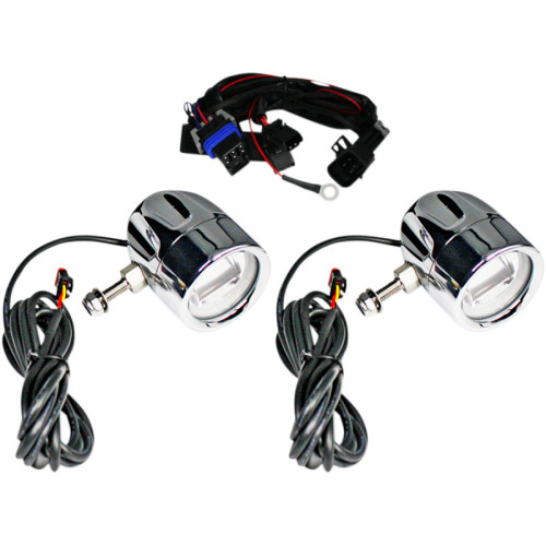 PartzBiz HD: -Custom Dynamics ProBeam Chrome LED Halo Fog Lamps Indian Cruiser 14-19 CD-PB-FOG-IND-C 2001-2206 20012206 FLTCU FLHX FLHR FLTR FLHT FLTRX electra road street glide ultra light 