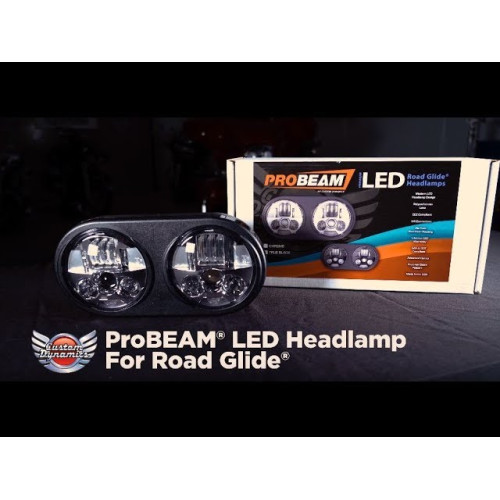 PartzBiz HD: -Custom Dynamics ProBeam Black Adaptive 2 LED Headlamp Harley FLTR 98-13 FXD PB-RG13A-B 2001-2134 20012134  FLTCU FLHX FLHR FLTR FLHT FLTRX electra road street glide ultra light 