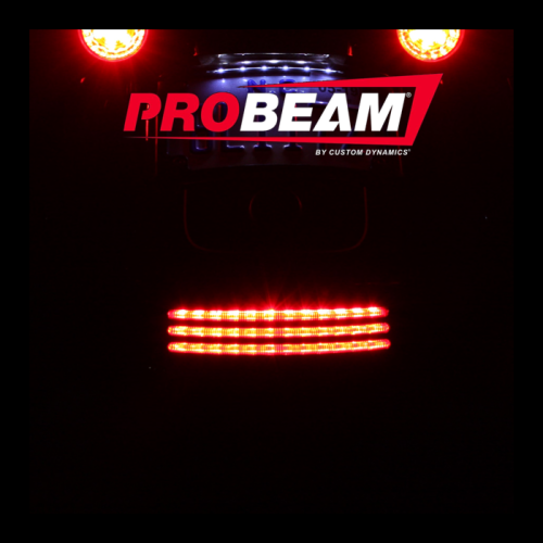PartzBiz HD: -Custom Dynamics PB-TRI-2-RED LED Tribar Rear Fender Taillight 10-13 Harley Red | PB-TRI-2-RED