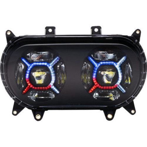 PartzBiz HD: -Custom Dynamics ProGLOW Double-X LED Headlight Black Clear LED Harley FLTR 2015+ PartzBiz HD: -Custom Dynamics ProGLOW Double-X LED Headlight Black Clear LED Harley FLTR 2015+