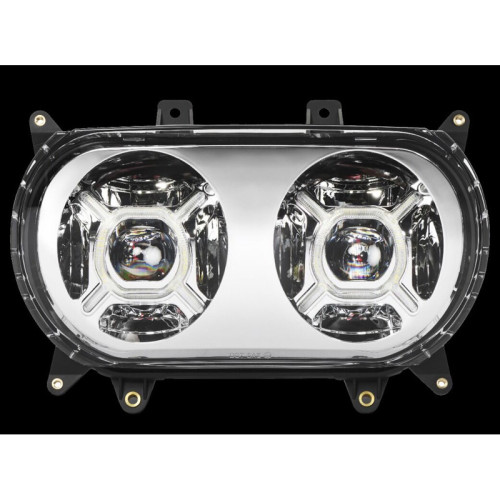 PartzBiz HD: -Custom Dynamics ProGLOW Double-X LED Headlight Chrome Harley Road Glide FLTR 15+ PartzBiz HD: -Custom Dynamics ProGLOW Double-X LED Headlight Chrome Harley Road Glide FLTR 15+