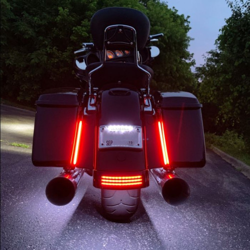 PartzBiz HD: -Custom Dynamics Red Color 8" Plasma Rods Harley Touring & Softail w/ Bags