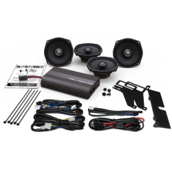 PartzBiz HD REV 450U KIT-AA - Hogtunes REV 450 200-Watt Amplifier Amp 4-Speaker Channel Kit Harley Touring FLH