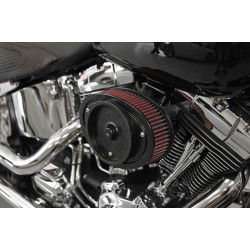 PartzBiz HD RK-3942 - K&N RK-Series Air Intake Cleaner System Black Billet OE Harley Softail 13-15