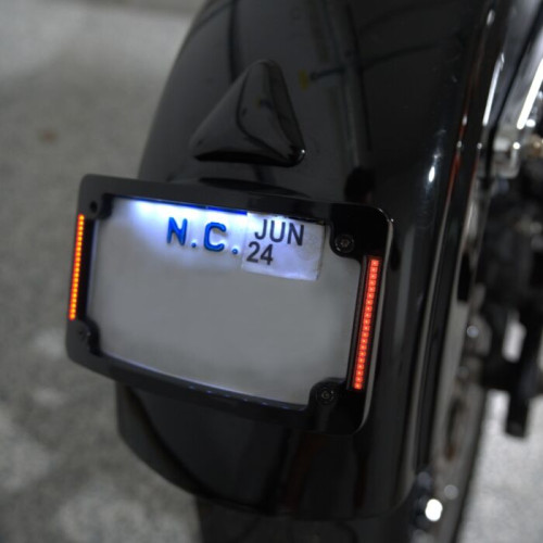 PartzBiz HD: -Custom Dynamics Chrome รัศมี LED ป้ายทะเบียนแท็กกรอบ 97-13 Harley Softail bagger dresser รถจักรยานยนต์ที่กำหนดเองอัพเกรดเปิดอบไฟ PartzBiz HD: -Custom Dynamics Chrome รัศมี LED ป้ายทะเบียนแท็กกรอบ 97-13 Harley Softail bagger dresser รถจักรยานยนต์ที่กำหนดเองอัพเกรดเปิดอบไฟ