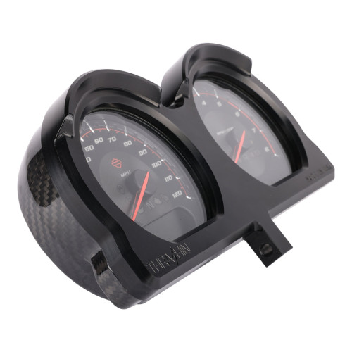 PartzBiz HD: 3488547-Thrashin Speedometer Gauge Relocation Kit Black CF Aluminum Harley FLRT 2015+