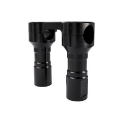 PartzBiz HD TSC-4100-1 - Thrashin’ Hole Shot Risers 4” Black Aluminum Pair Top Clamp 1” dia OE Harley