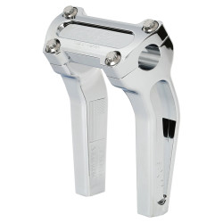 PartzBiz HD TSC-6525-3 - Thrashin’ OG Risers 6.5” Chrome Aluminum Pair Top Clamp 1” Harley Softail 18-21