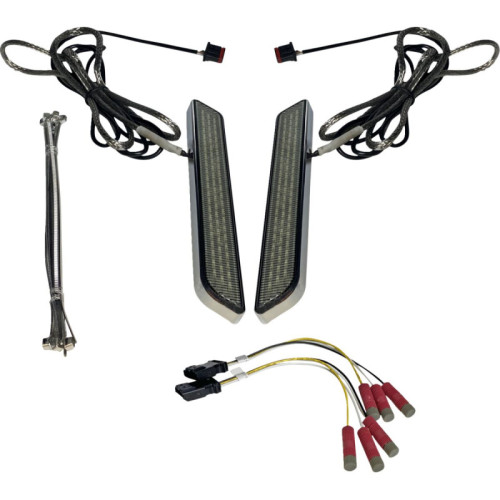 PartzBiz HD: -Custom Dynamics WA43-AW-CS Chrome LED Turn Signal Rings w/ DRL - 43mm Forks | WA43-AW-CS