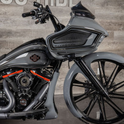 PartzBiz HD hb1825012b - Factory 47 Signature Ape Hanger Handlebars 12” 1-1/4” Black Harley FLTR 15-22