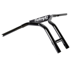 PartzBiz HD hb4102514b - Factory 47 MX47 Bar T Handlebars 14” 1-1/4” Black Pullback Harley Softail Dyna