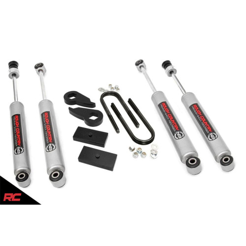 PartzBiz HD: 4425304-1997-2003 Ford F-150 4WD 2.5" Rough Country Suspension Leveling Lift Kit [47430] Best New Upgrade Shocks torsion bar Blocks XL XLT Lariat King ranch 4x4 offroad