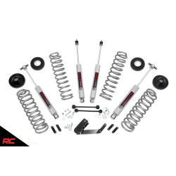 PartzBiz HD RT-PERF694 - Rough Country PERF694 3.25" Lift Kit N3 Shocks for 07-18 Jeep Wrangler JK 4 Door Best New Suspension Lift Kit Upgrade Offroad Custom Unlimited Sport Rubicon Moab Sahara 4 Door 4x4 4wd 2wd Front Axle