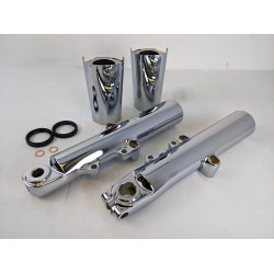 PartzBiz HD CL-49CHR-KITS - 49mm OE Front End Chrome Lower Legs Sliders Seals Drain Washers Harley 14-20