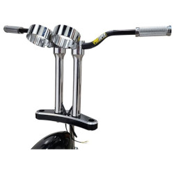 PartzBiz HD DS06021195 - Accutronix Chrome Bandit 12" Threaded Risers w/ Gauge Mount Adapter 1-1/8 Clamp PartzBiz HD DS06021195 - Accutronix Chrome Bandit 12" Threaded Risers w/ Gauge Mount Adapter 1-1/8 Clamp