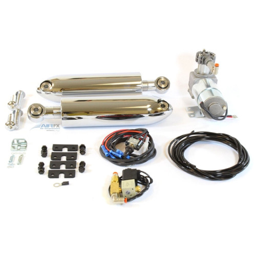 PartzBiz HD: 4424910-AirFX BL-HD-SR18-CR-1 Chrome ด้านหลัง Air Ride Suspension Kit 05-17 Harley Sportster XL Sporty