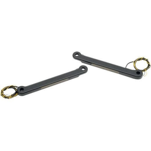 PartzBiz HD: 4424838-Alloy Art Black LED Flush Mount Front Turn Signals for Harley Road King 94-17- RKFS-2