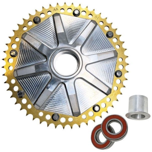 PartzBiz HD: 4424786-Alloy Art Gold Cush Drive Carrier 51T Chain Conversion Harley Touring 09-20 PartzBiz HD: 4424786-Alloy Art Gold Cush Drive Carrier 51T Chain Conversion Harley Touring 09-20