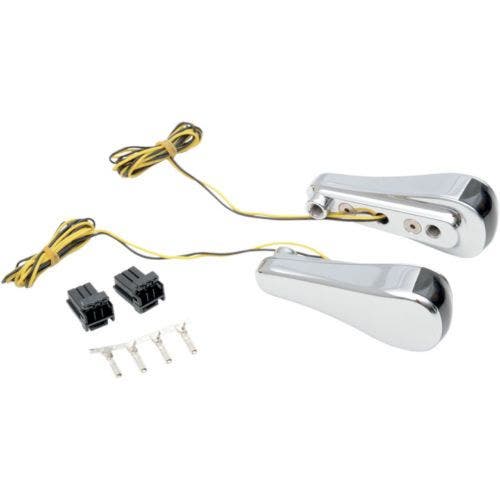PartzBiz HD: 4424782-Alloy Art Road Glide Chrome Front Smooth LED Turn Signals with Amber Lights | RGFS1-1
