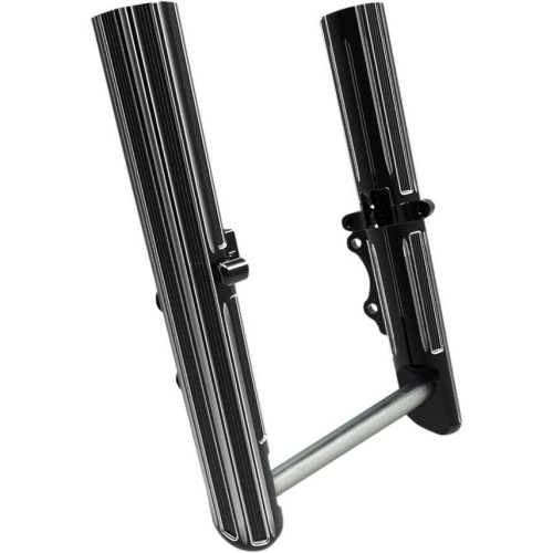 PartzBiz HD: 4424360-Arlen Ness 10 Gauge Hot Legs Black Dual Side Disc Lower Sliders Harley 14-16 | 40-519