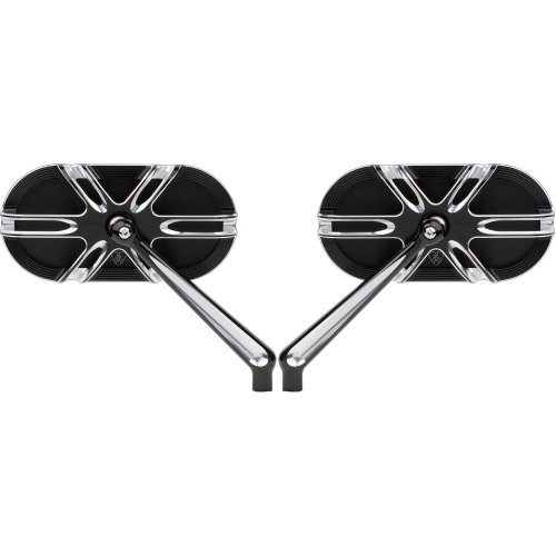 PartzBiz HD: 4424318-Arlen Ness 13-165 13-167 Black Right & Left Deep Cut Mirrors Universal PAIR 06401205 06401207 0640-1205 0640-1207 263863 263865