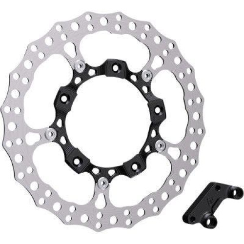 PartzBiz HD: 4424192-Arlen Ness 300-000 14” ชุดโรเตอร์เบรกใหญ่ด้านหน้าซ้ายสีดำ Harley Touring FLH/T
