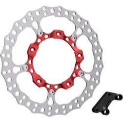 PartzBiz HD AN300-003 - Arlen Ness 300-007 14” ชุดโรเตอร์เบรกใหญ่ด้านหน้าขวาสีแดง Harley Touring FLH/T