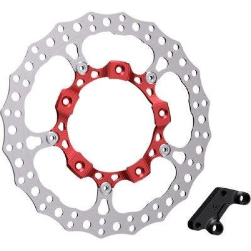 PartzBiz HD: 4424157-Arlen Ness 300-007 14” ชุดโรเตอร์เบรกใหญ่ด้านหน้าขวาสีแดง Harley Touring FLH/T