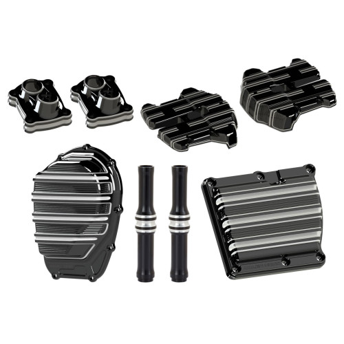 PartzBiz HD: 4424113-Arlen Ness ชุดฝาครอบเครื่องยนต์ 10 เกจสีดำ 5 ชิ้น 2017-2018 M8 Harley Touring 03-983 / 18-263 / 03-863 / 03-643 / 12-583 / 0940-1659 / 0940-1663 / 1105-0213 / 0928-0090 / 0940-1661