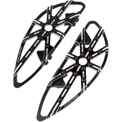 PartzBiz HD: 4423945-Arlen Ness Black 10 Gauge พื้นไม้ปรับระดับได้ Driver Harley Softail 18-20