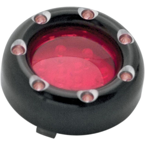 PartzBiz HD: 4423857-Arlen Ness ไฟเลี้ยวสีดำวงแหวนไฟ LED สีแดงเลนส์สีแดงสไตล์ Bullet Deuce - แต่ละ - 12-755