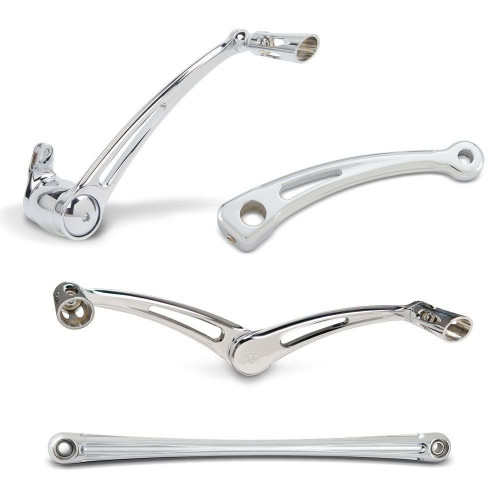 PartzBiz HD: 4423695-Arlen Ness Chrome Deep Cut Foot Control Brake Shift Linkage Levers Harley 14-17 | 91-111 PartzBiz HD: 4423695-Arlen Ness Chrome Deep Cut Foot Control Brake Shift Linkage Levers Harley 14-17 | 91-111