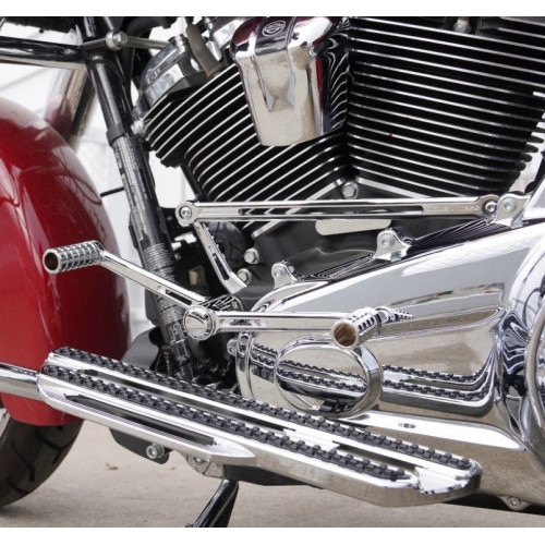 PartzBiz HD: 4423662-Arlen Ness Chrome SpeedLiner Heel Toe Brake Shift Foot Controls Harley FLHT 00-07 | 420-102 & 420-107