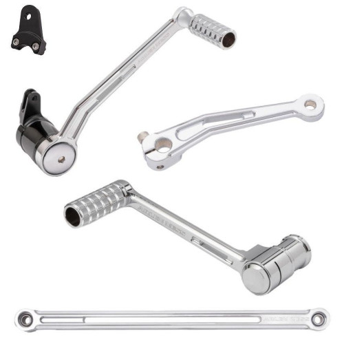 PartzBiz HD: 4423663-Arlen Ness Chrome SpeedLiner Toe Brake Shift ระบบควบคุมเท้า Harley Baggers 00-07 | 420-105 และ 420-027