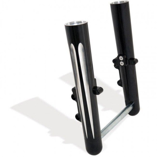 PartzBiz HD: 4423641-Arlen Ness Hot Fork Legs Lower Sliders Dual Disc Deep Cut Black Harley 08-13 FL | 06-511